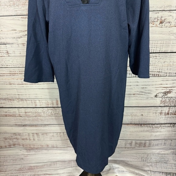 Amaryllis Dress lace detail dark navy half sleeve size 2X midi dress - Picture 3 of 8